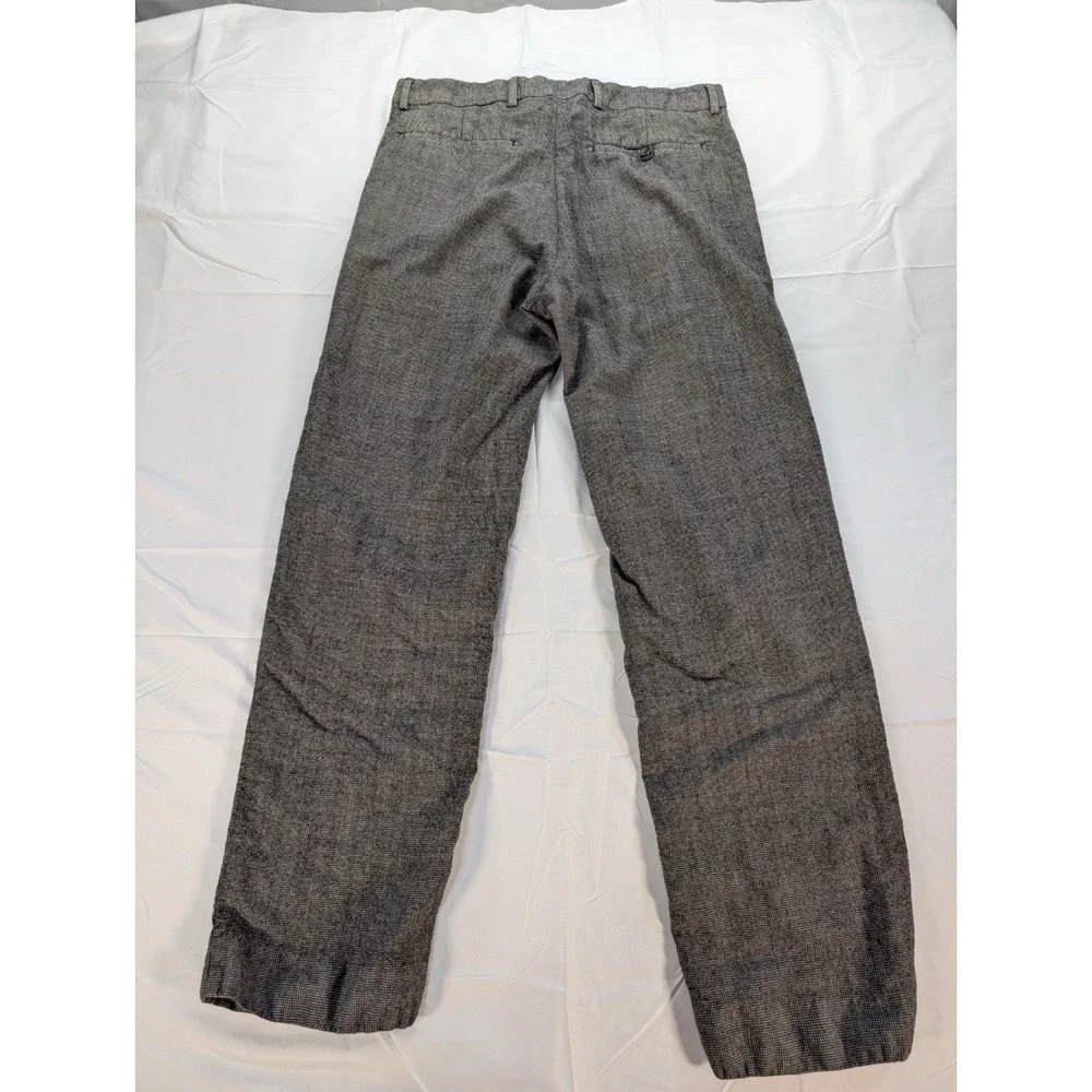 Banana Republic Mens 33x32 Gray Wool Dress Pants Houndstooth Check